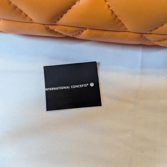 INC International Concepts Orange Quilted Shoulder Bag BNWT - Picture 10 of 13